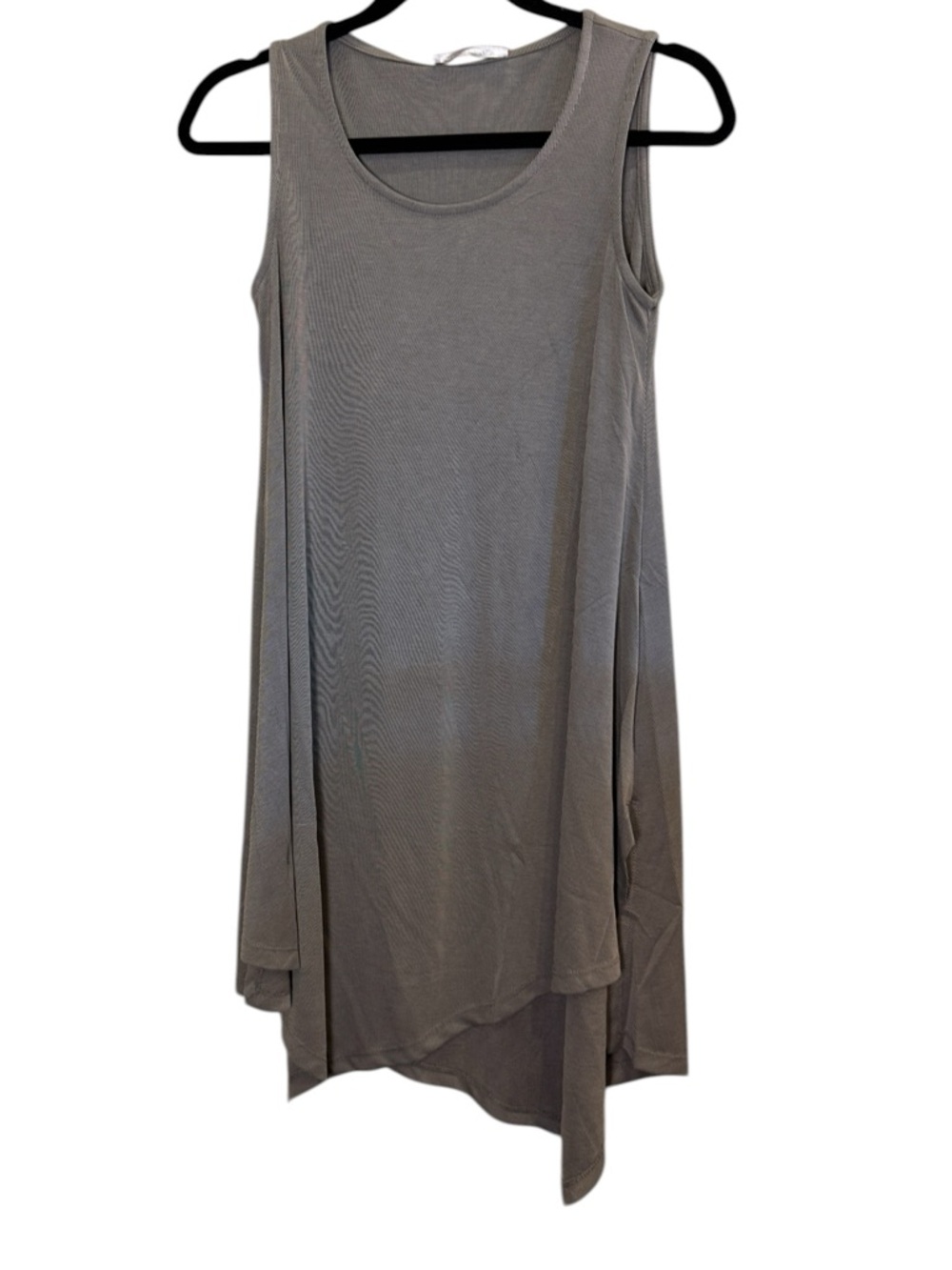 Alembika Sleeveless Gray Minimalist Lagenlook Asymmetric Tunic Tank sz S